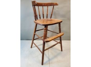 Antique Maple Child's High Chair, 18'w X 17'd X 31'h, 21.75'h Seat, 15'h Foot Rest