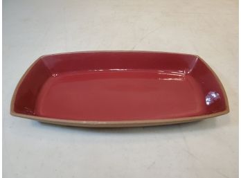 Bret Bortner Design USA Wabi-Sabi Collection Serving Platter Bowl, 12' X 6.25', Terracotta, Burgundy Red Glaze