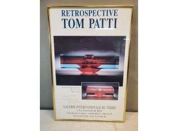 Framed & Signed Art Poster: Retrospective: Tom Patti (1992), Glass Sculptor, 16x24