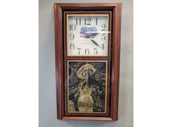 Vintage PEPSI COLA Quartz Pendulum Victorian Lady Retro Wood Framed Clock, 24x13x3