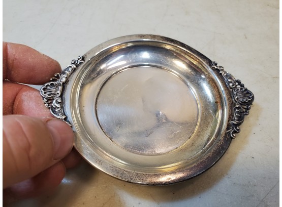 Small Sterling Silver Plate Dish With 2 Handles, Hallmarks & No.1434, 4-5/8' X 3-3/4' X 12', 45.9 Grams