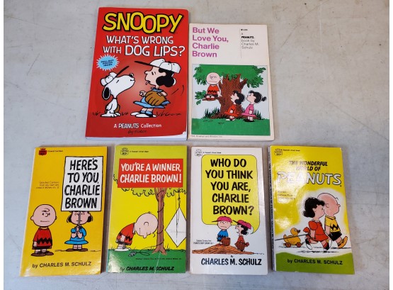 Lot Of 6 Peanuts Paperback Books, Charlie Brown, Snoopy