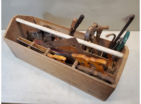 Vintage Woodworking Toolbox Full Of Vintage Tools