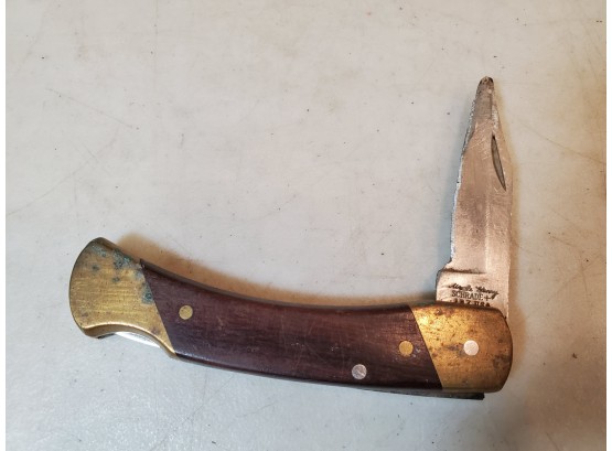 Uncle Henry SCHRADE LB7 USA Lockback Folding Knife, Rosewood, 3.5'l Blade, 8'LOA