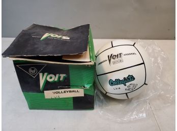 Vintage AMF Voit Official Collegiate Volleyball, LV4 Nylon 40, Unused In Original Box, New Old Store Stock