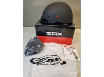 New Zox Shortie Alto Custom Motorcycle Helmet, Matte Black, Adult Size Small, 1017893, New In Box
