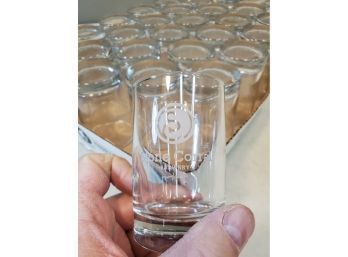 29 Stone Corral Brewery Richmond Vermont Drinking Glasses, Etched Clear Glass, 2.25'd X 3.5'h