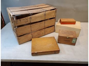 Lot Of Wooden Boxes Up To 19x12x12