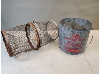Vintage Frabill's Fullflote Minnow Bucket & Minnow Trap