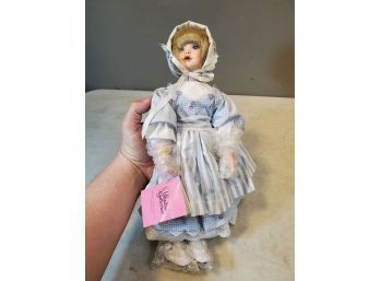 Vintage Paradise Galleries Wind Up Musical Porcelain Doll, Unused, 14.5'H