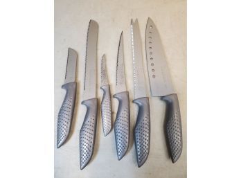 Set Of 6 Titanium Professional Kitchen Knives, 12.75'L Max, Gray