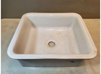 Antique White Porcelain Sink, Drop-In, 20' X 17.75' Top Rim, 16' X 17.75' X 6.75' Under Rim, 2-3/8' Hole