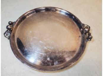 Vintage WILCOX Silver Plate 11-1/4' Tray, Apple Pattern Handles, No.2571