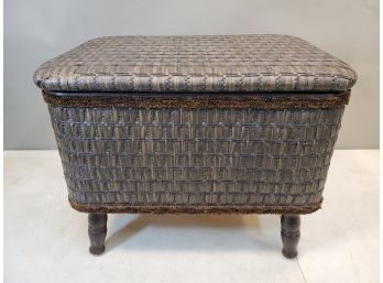 Vintage Redmon Peru Indiana Sewing Storage Basket Box Ottoman, 19' X 12' X 15'h