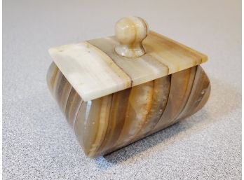 Hand-carved Onyx Trinket Ring Box, Rectangular With Pillow Sides, 3' X 2.25' X 2.5'h