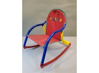 Child's Rocking Chair Rocker, Primary Colors, 'Isabella' (Removable Stickers), 14'w X 20'd X 19'h, 8' Seat