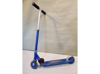 Authentic Razor A125 Blue Anodized Aluminum Folding Scooter With Fender Brake, 143 Lb Capacity