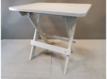 White Washed Wooden Side Table, 25.25' X 18' X 22.25'h