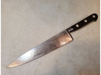 Vintage Sabatier Chef's Utility Knife, 4 Star Elephant Mark, 8' Carbon Steel Full Tang Blade, France, 12.5'LOA