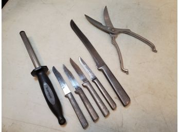 Lot Of Rada USA & Similar Kitchen Cutlery, Rowoco Inox Italy Poultry Scissors, Jewelstick Diamond Sharpener