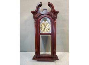 Bedford Clock Collection Quartz Westminster Chime Tall Wall Clock, Missing Finial & Pendulum, Working