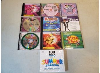 Lot Of 10 Karaoke CD & CDG Audio Compact Discs, Dance Party, 2 Sealed