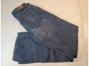 Eddie Bauer Blue Denim Jeans, Women's Size 2, Red Plaid Lined