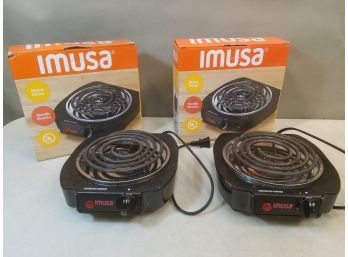 2 Portable Single Electric Burner Hot Plate Stoves, Used Working In Boxes, 1100 Watts, Dorm Travel Cooking