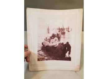 Antique 1889 Print: 'The Arrival Of The Pardon' From The Painting By A. Guillou, Barrie Phila Photogravure