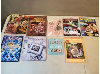 Lot Of 9 Quilt Making Books & Magazines