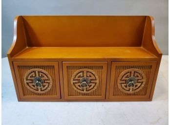 3 Drawer Wall Or Table Shelf Cabinet, 16'w X 4.5'd X 9.5'h
