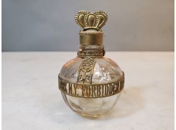 Vintage Forbidden Fruit Liqueur Crown Bottle, Louis Bustanoby Inc NYC, 3.25'h X 2'd