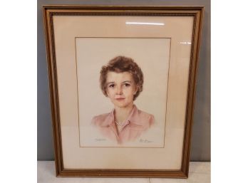 Framed 1950s Oil Pastel Portrait Of Dorothy By Jean Reasoner (Plunket), Famous Portrait Artist, 20.5 X 24.75'