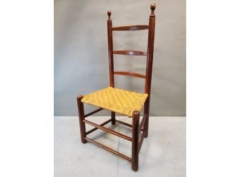 Vintage Shaker Ladder Back Chair With Splint Seat, 19'w X 14'd X 37'h, 15'h Seat