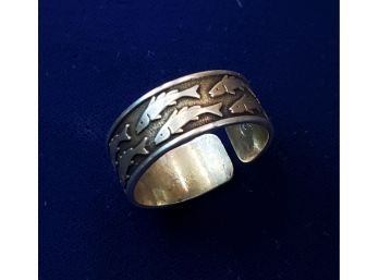 Adjustable 925 Sterling Silver Ring, Swimming Fish, 3.7g