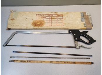 25' Stainless Steel Butcher Hand Meat Saw In Box With 4 Blades