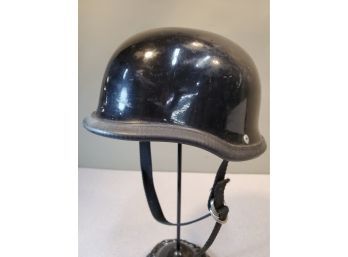 Vintage Helmet, Unmarked, Gloss Black, Motorcycle, Cycling, Etc., ~24' Inside Circumference  7-5/8 XL Size