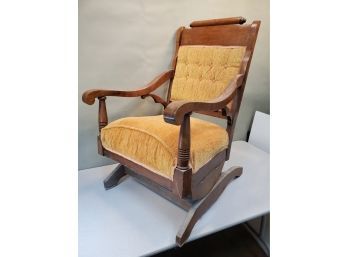 Antique American Empire Platform Rocker Rocking Chair, 23.5'w X 29'd X 36.5'h, 17.5' Seat