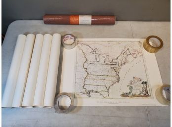 Vintage American Heritage 'A Portfolio Of 6 Early Maps Of America', Reproductions, Rolled, 24x18 Each