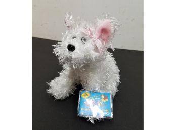 GANZ Webkinz HM106 White Terrier Plush Puppy Dog With Code Tag