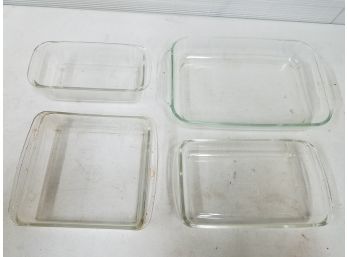 Lot Of 4 Pyrex Clear Loaf & Baking Pan