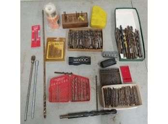 Large Mixed Lot Of Drill Bits, Holders, Boxes, Gauges, Etc.