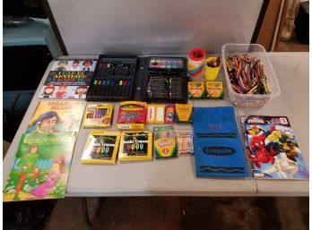 Lot Of Crayons & Coloring Books Including Crayola