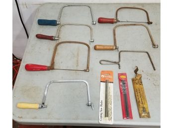 Lot Of 7 Assorted Coping Saws & Blades