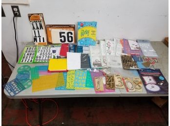 Lot Of Number & Letter Stencils, Stickers, Patterns, Etc