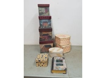 Lot Of Decorative Boxes With 4 Nesting Colonial Style