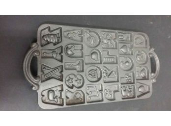 Cast Iron Alphabet Cookie Or Candy Mold
