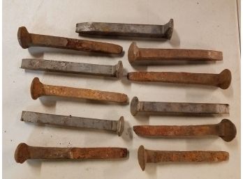 Collection Of 11 Vintage Railroad Spikes