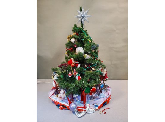 35' Fully Decorated And Lit Christmas Tree In Bag