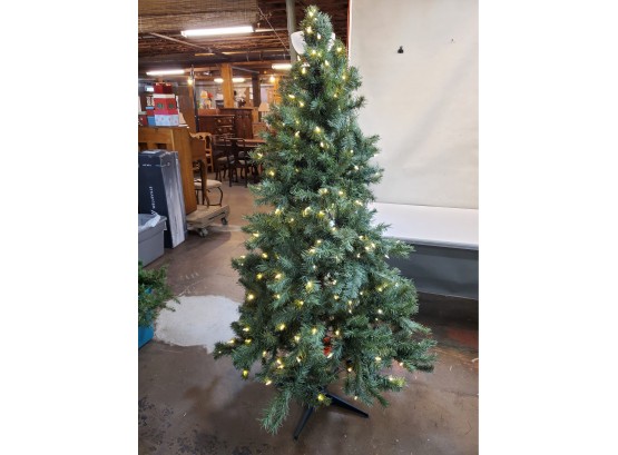 6 Foot Color Changing LED Prelighted Christmas Tree, Clear Or Multi-Color Settings, 70'H X 42'W